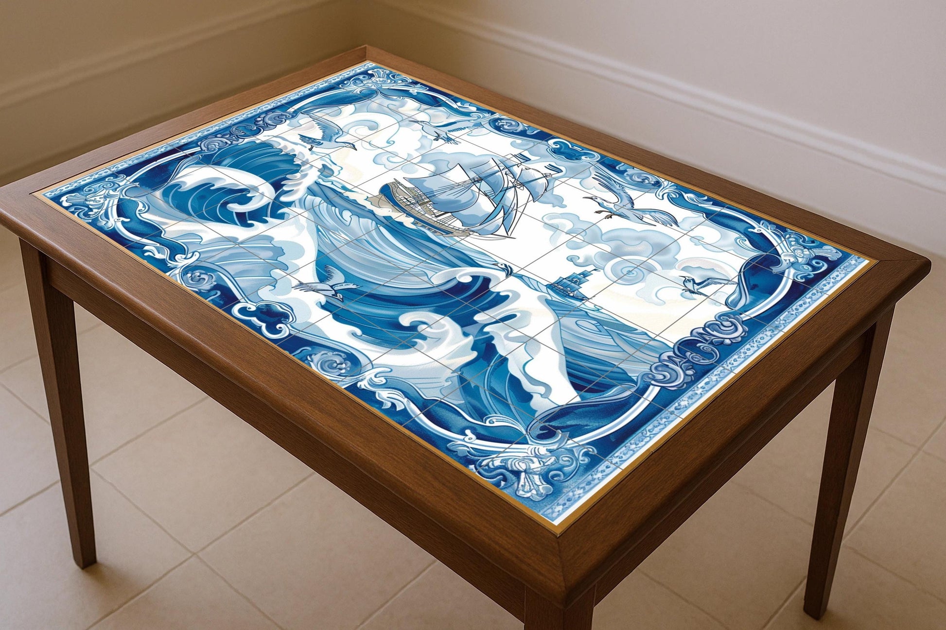 Sea of Delft · Ceramic Wall Mural — Nautical Wall Décor