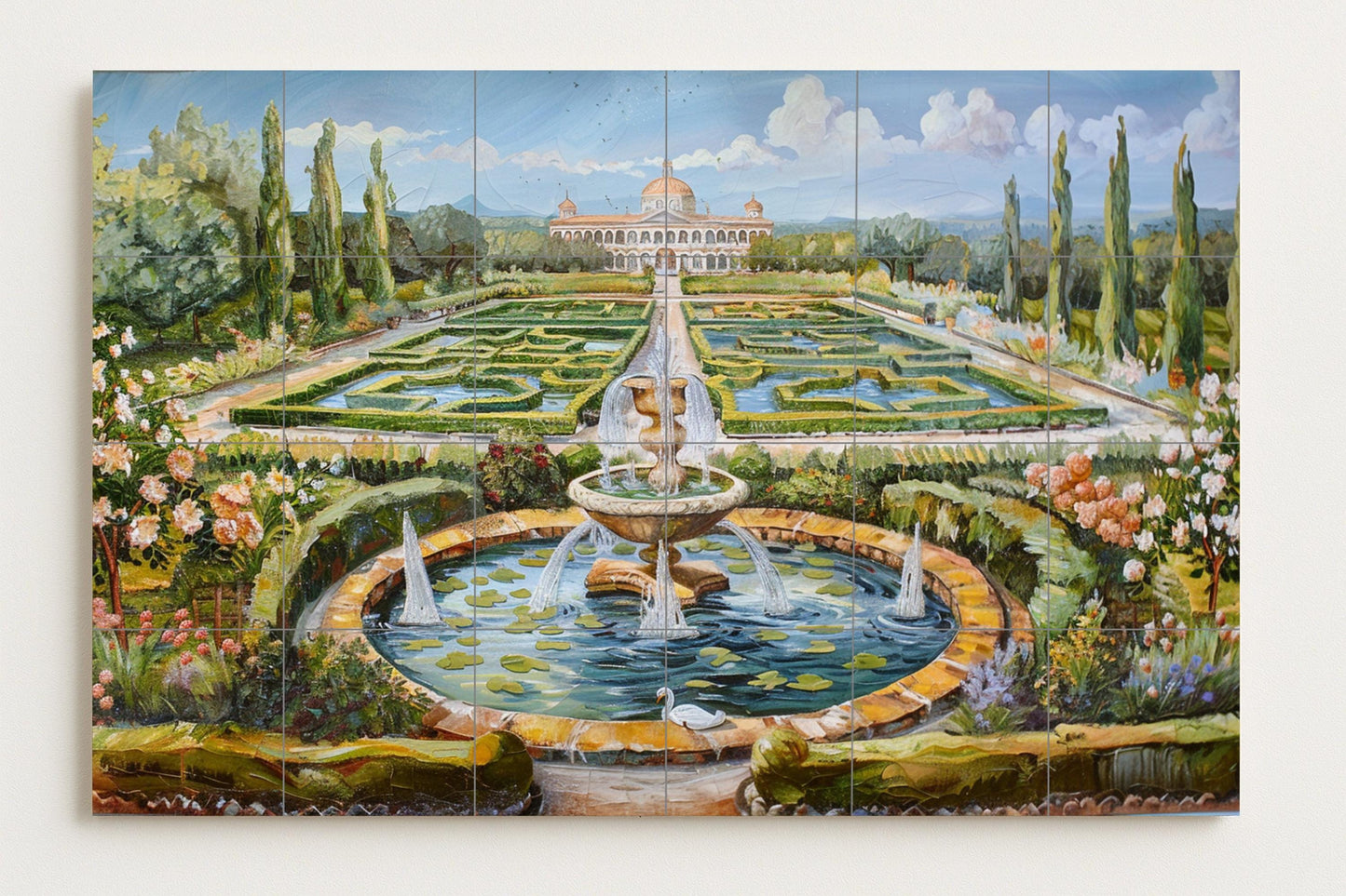 Garten des Palast · Keramik-Wandbild — Garten- & Natur-Dekor