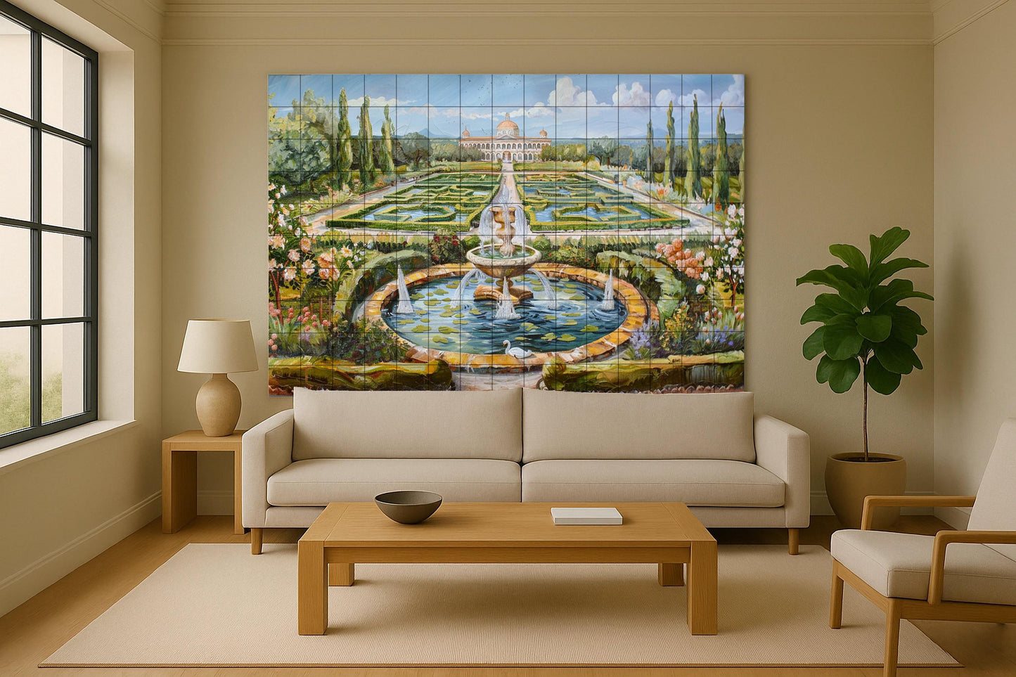 Garten des Palast · Keramik-Wandbild — Garten- & Natur-Dekor