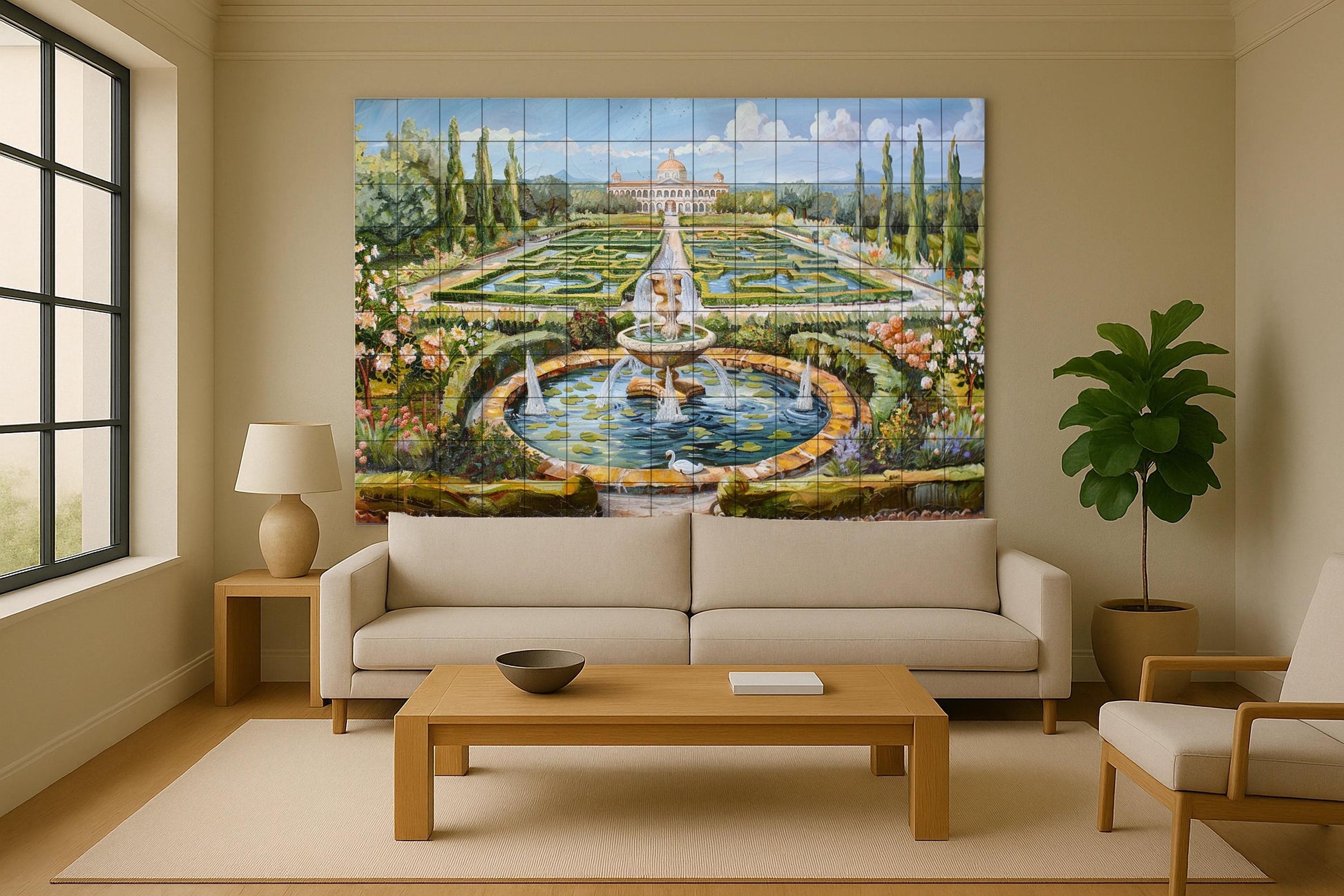 Garten des Palast · Keramik-Wandbild — Garten- & Natur-Dekor