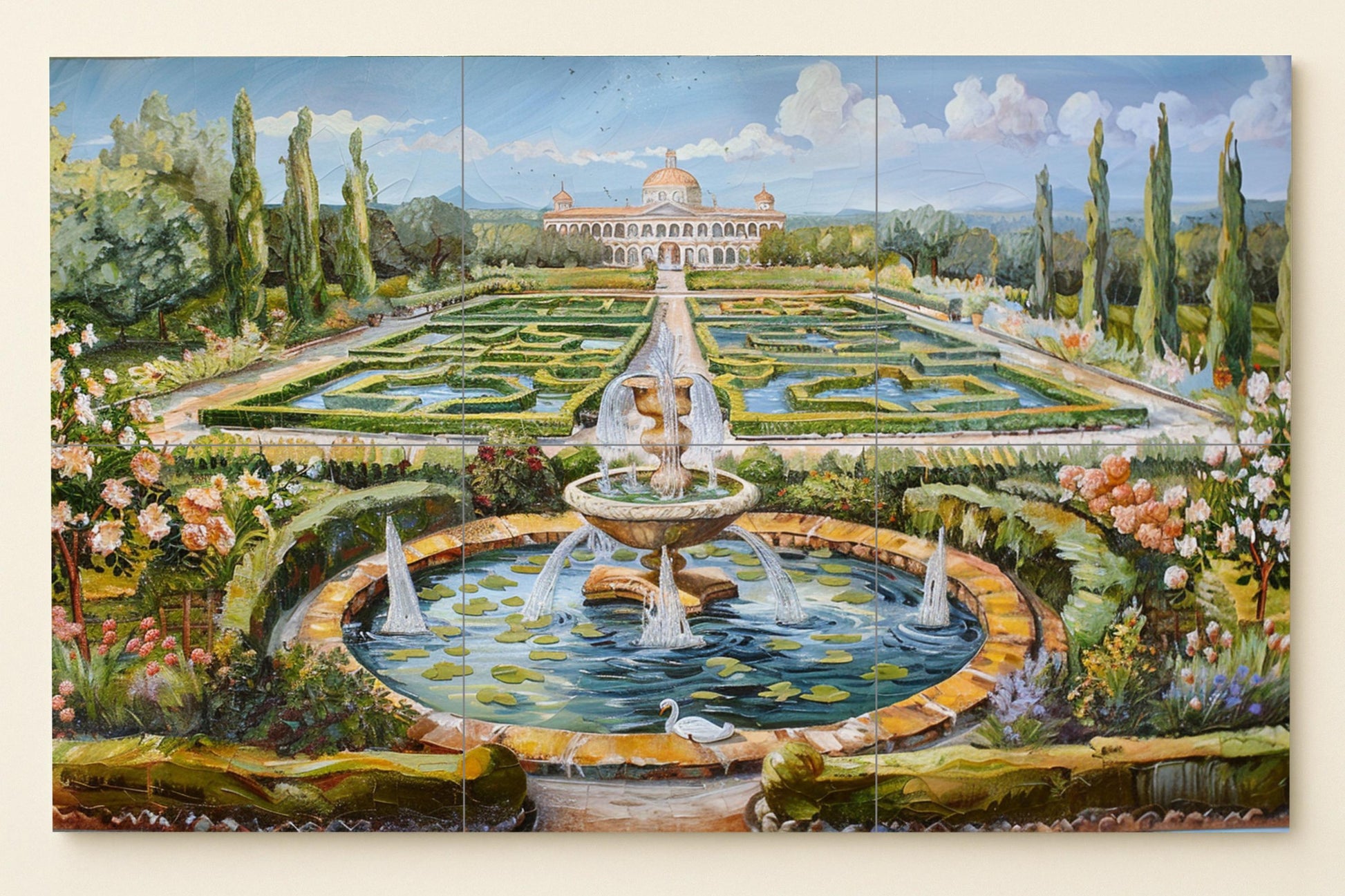 Garten des Palast · Keramik-Wandbild — Garten- & Natur-Dekor