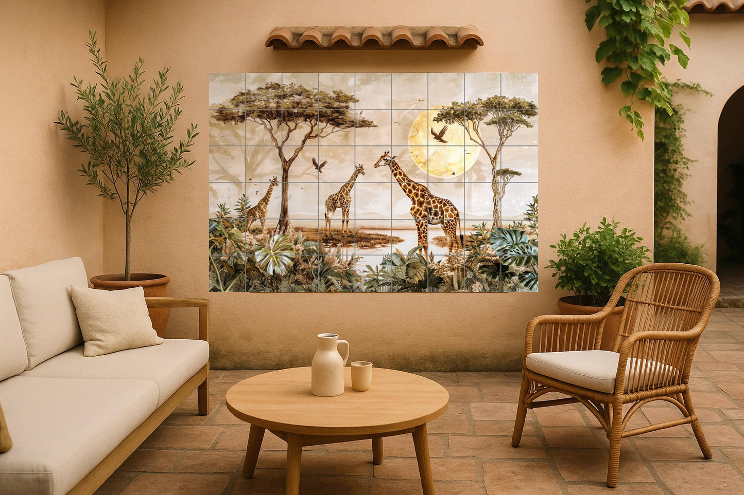 Fliesenbild Jirafas von sabana Golden — Garten- & Natur-Dekor