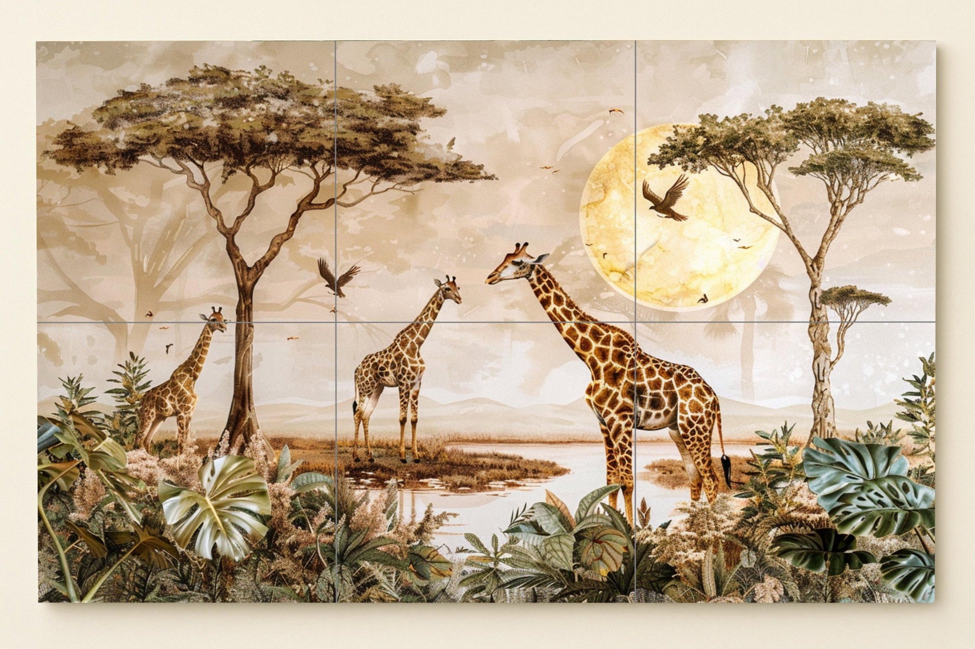 Fliesenbild Jirafas von sabana Golden — Garten- & Natur-Dekor