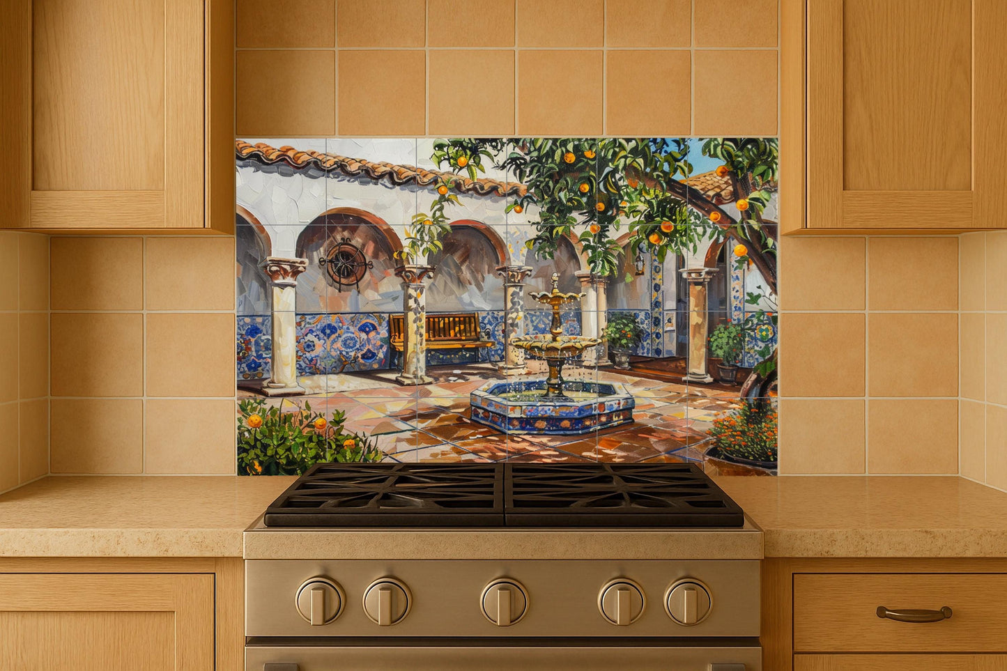 Murale in Piastrelle Cortile di claustro — Arte Naturale da Parete