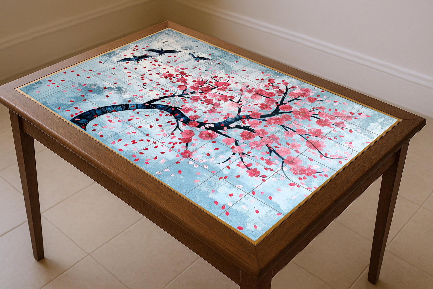 Ceramic Tile Mural: Flowers of cerezo — Flowers & Landscape Art