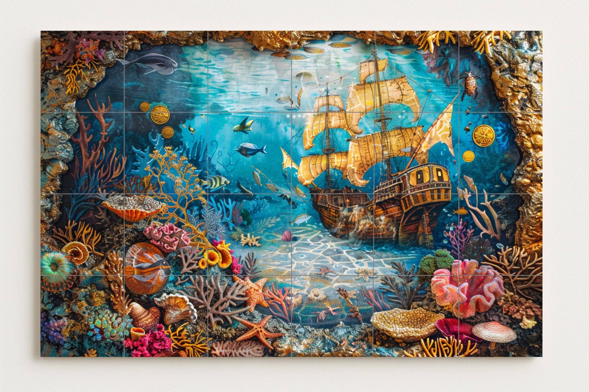 Boat hundido · Ceramic Wall Mural — Maritime Tile Art