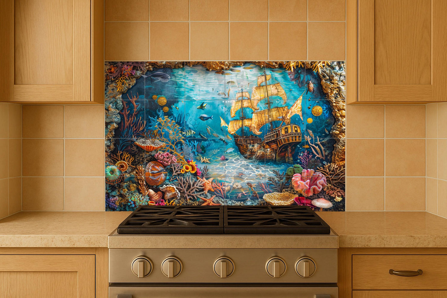 Boat hundido · Ceramic Wall Mural — Maritime Tile Art