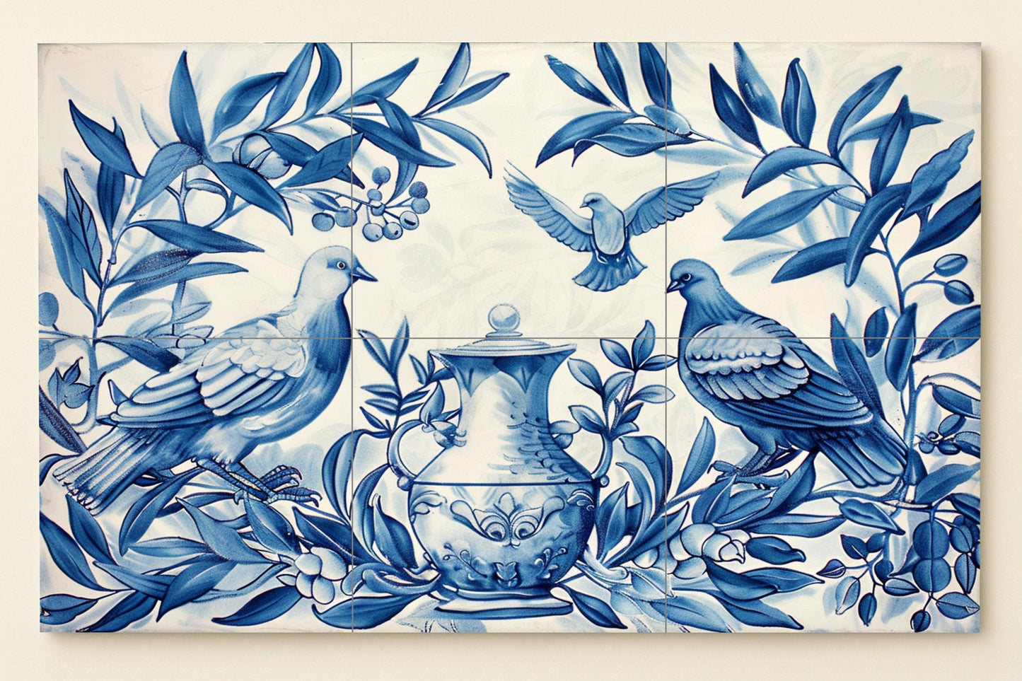 Fliesenbild Taube Blau — Natur-Wandkunst