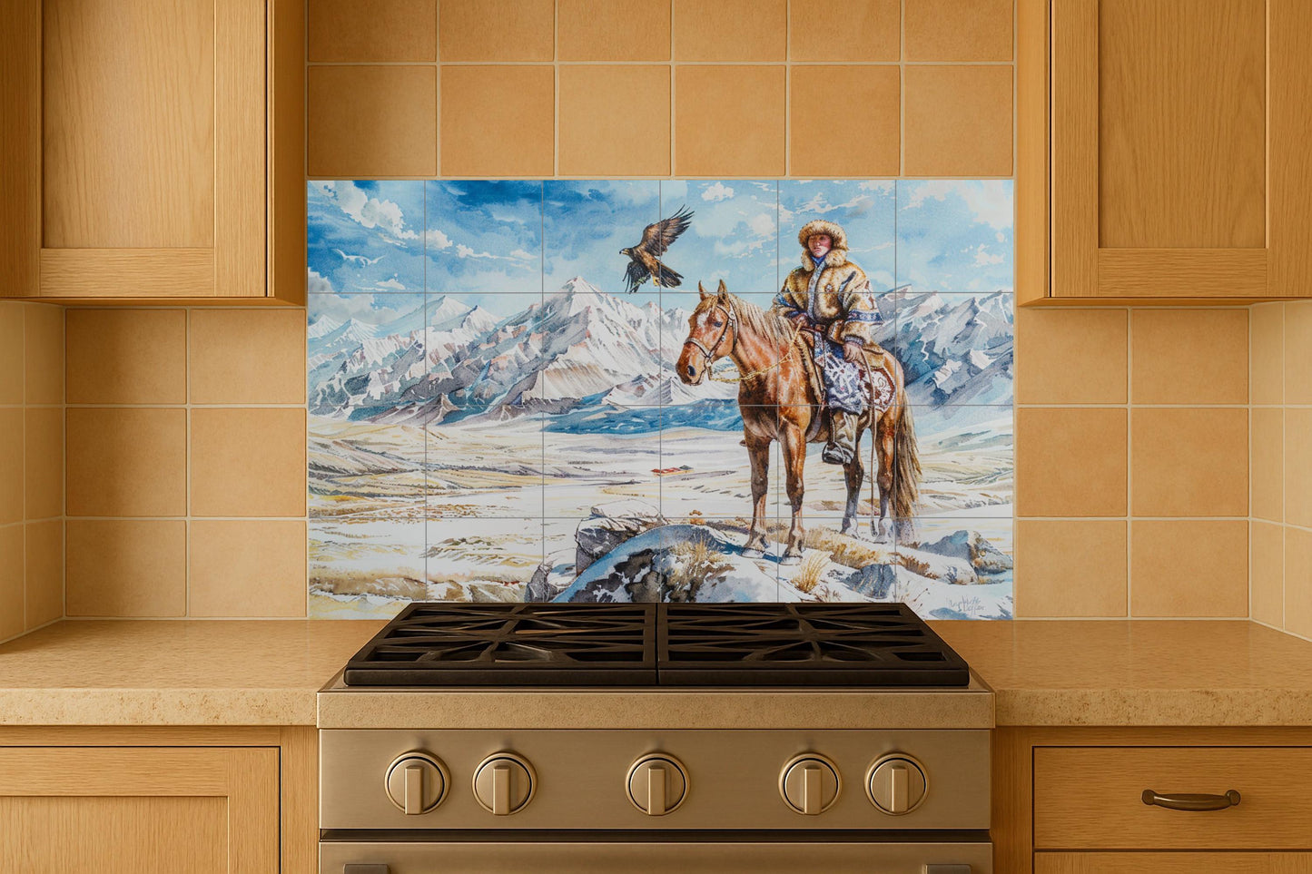 Jinete nómada — Botanical Landscape · Ceramic Tile Mural