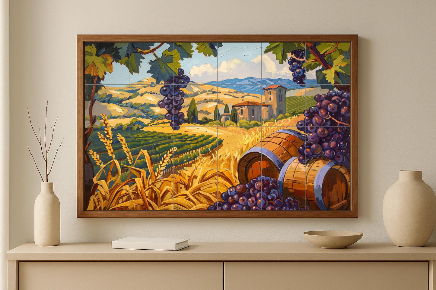 Region vinícola — Rustic Farmhouse Art · Tile Wall Art