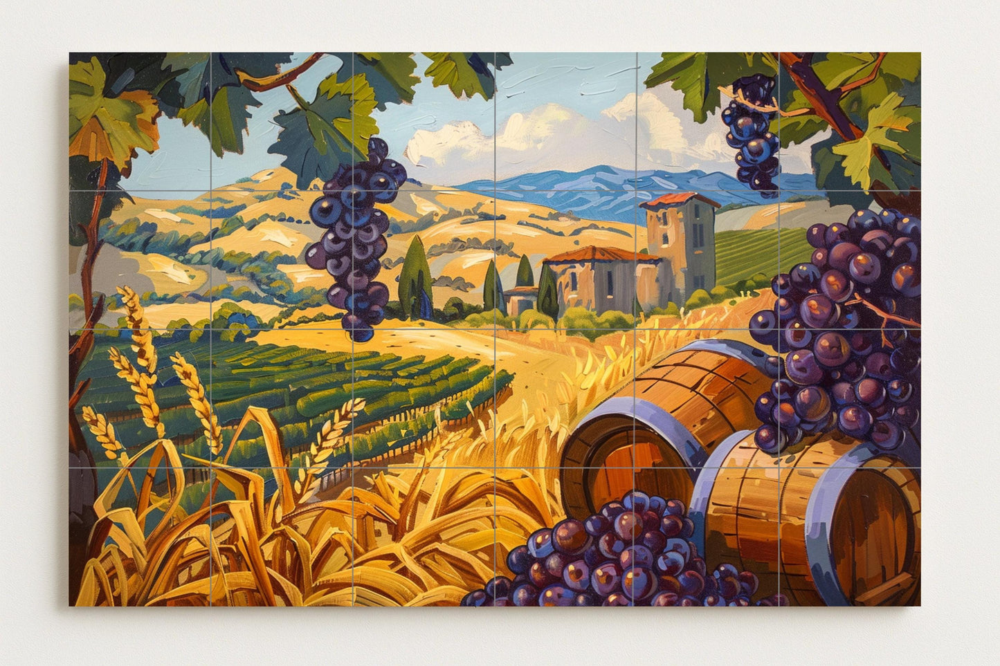 Region vinícola — Rustic Farmhouse Art · Tile Wall Art