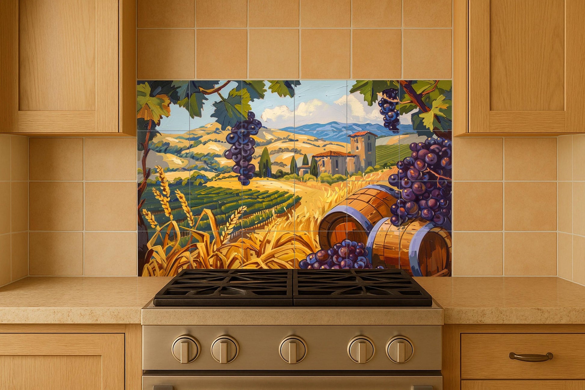Region vinícola — Rustic Farmhouse Art · Tile Wall Art