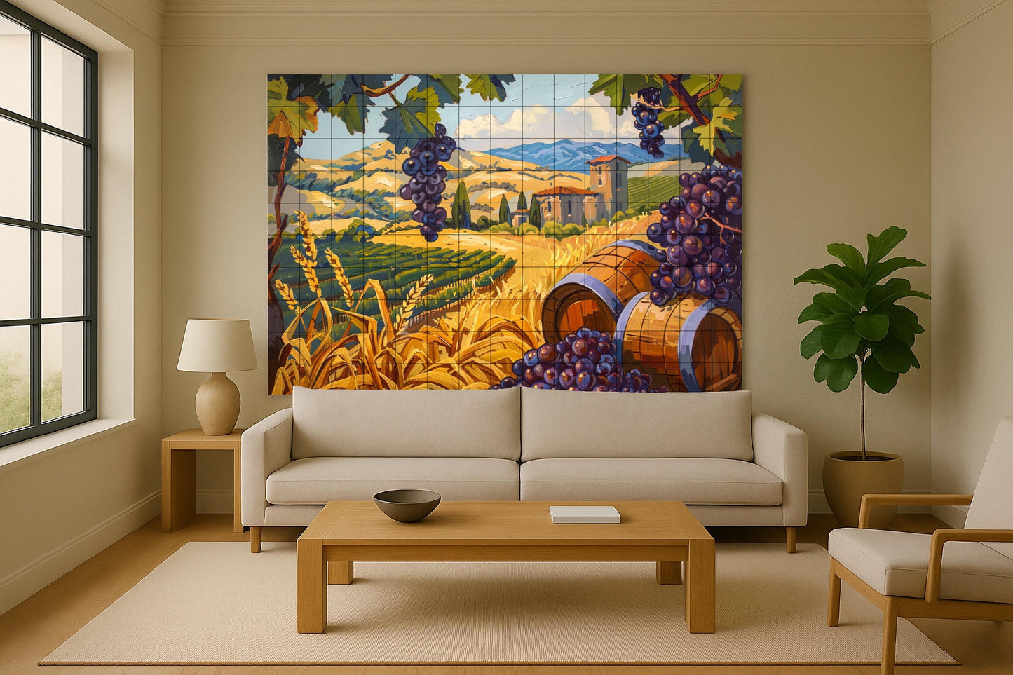 Region vinícola — Rustic Farmhouse Art · Tile Wall Art