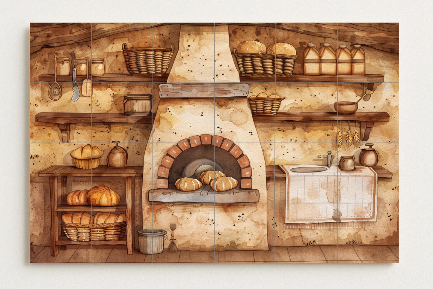 Fresque en Carrelage Horno de panadería — Cuisine de Campagne