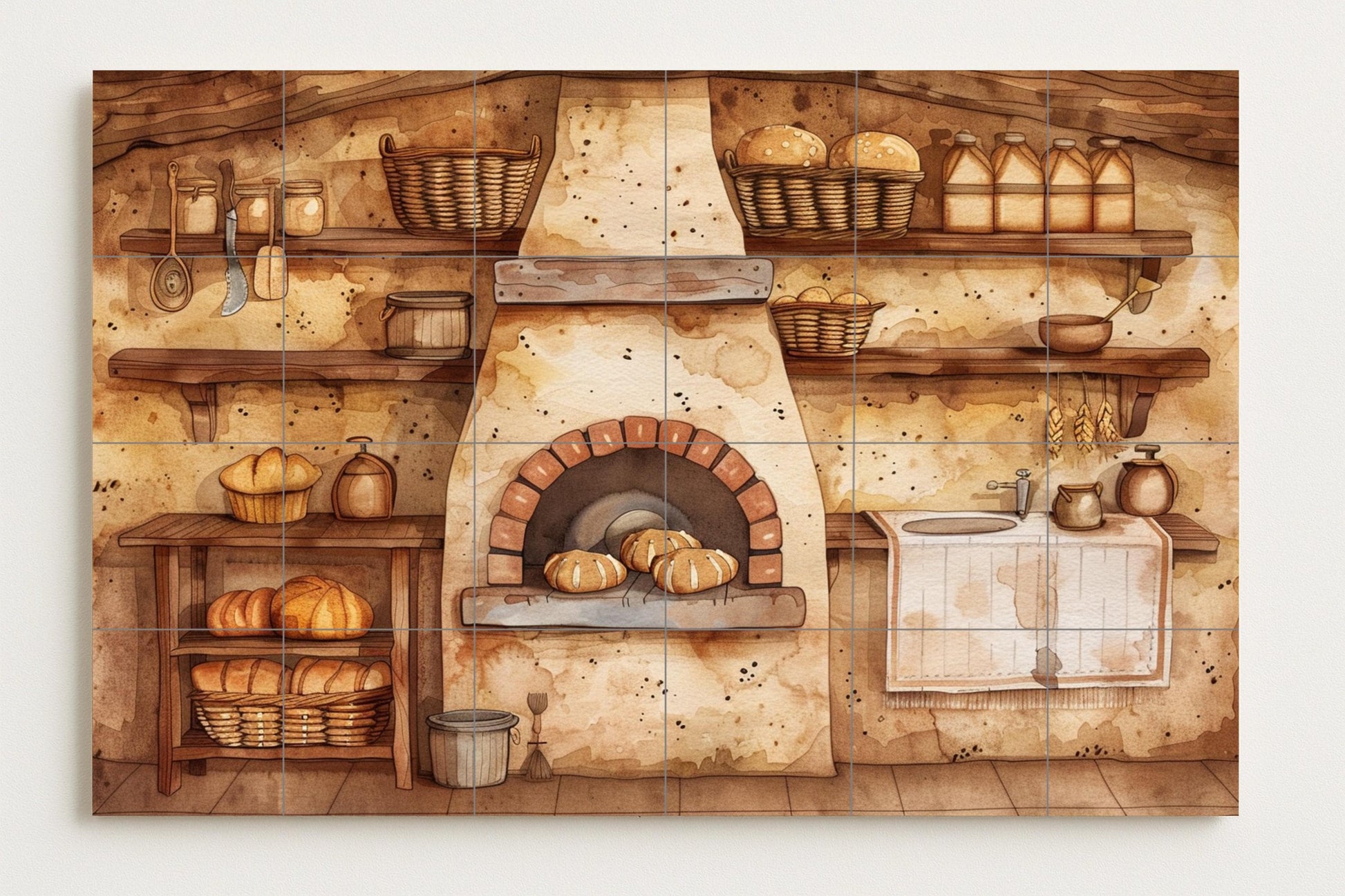 Fresque en Carrelage Horno de panadería — Cuisine de Campagne