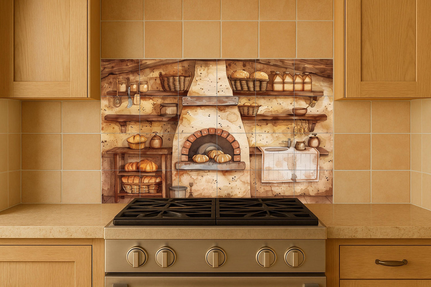 Fresque en Carrelage Horno de panadería — Cuisine de Campagne