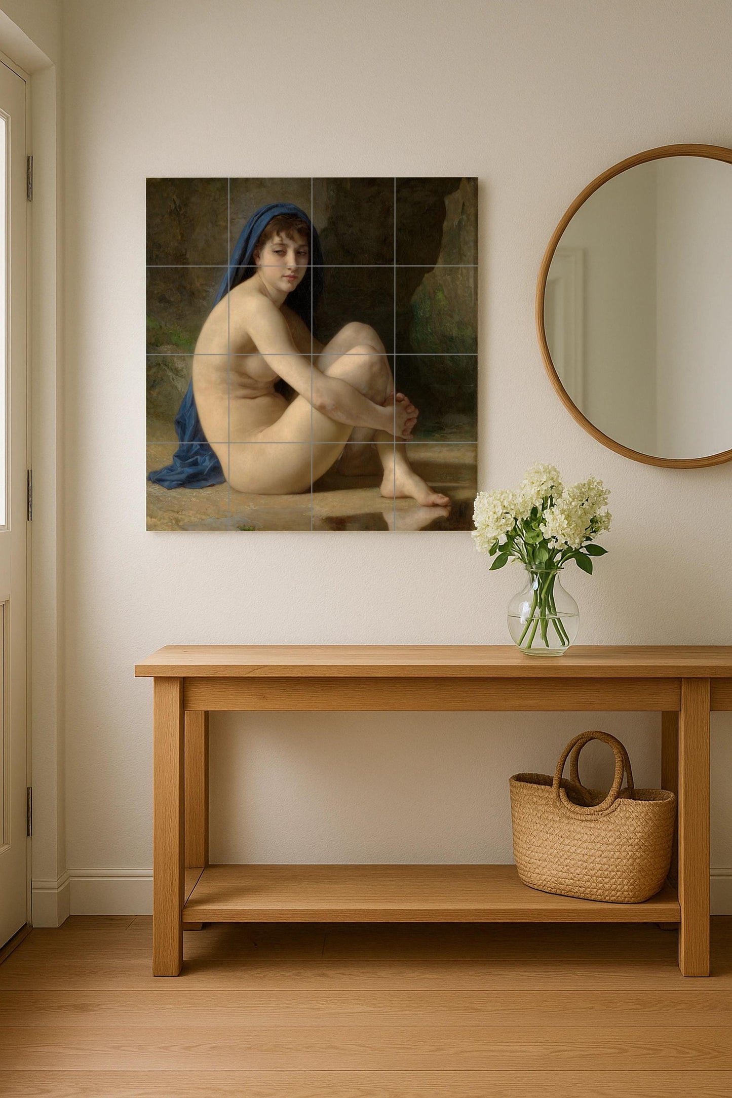 Desnudo Sentado di Bouguereau — Murale in Piastrelle di Ceramica · Capolavoro d'Arte