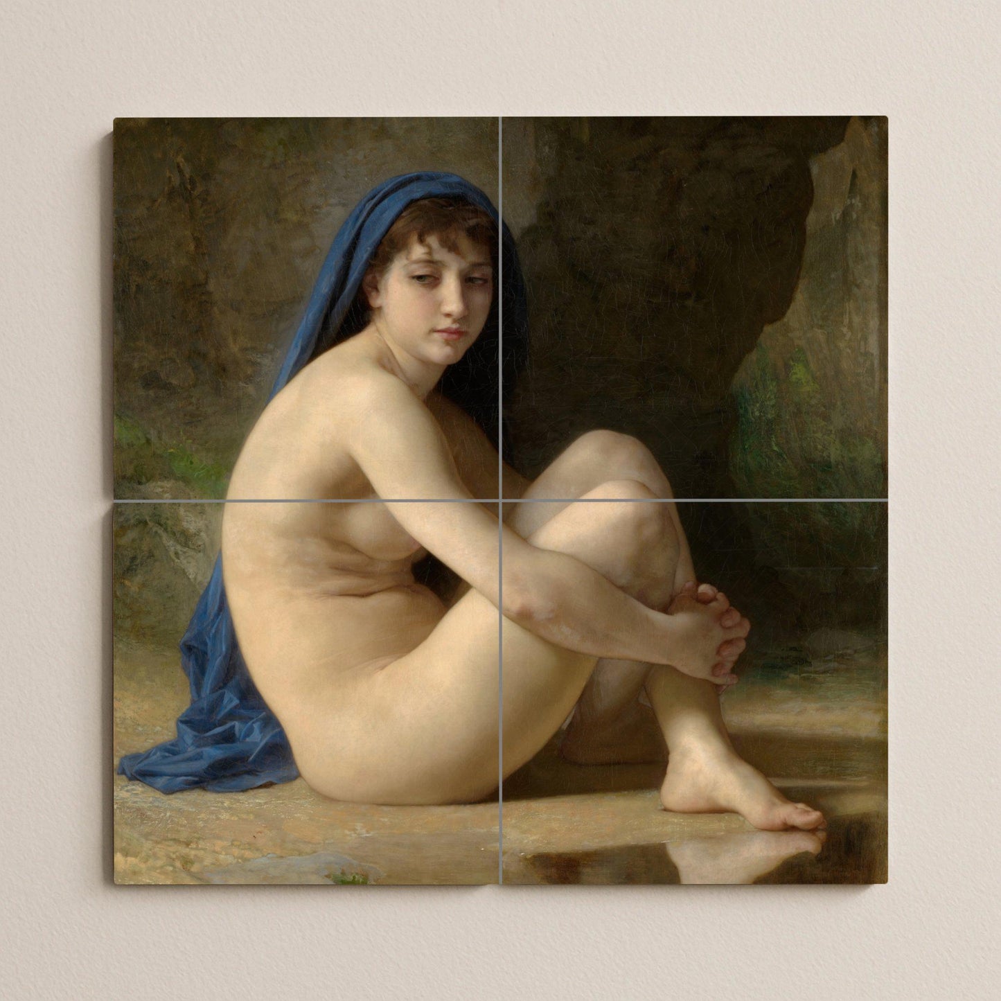 Desnudo Sentado di Bouguereau — Murale in Piastrelle di Ceramica · Capolavoro d'Arte