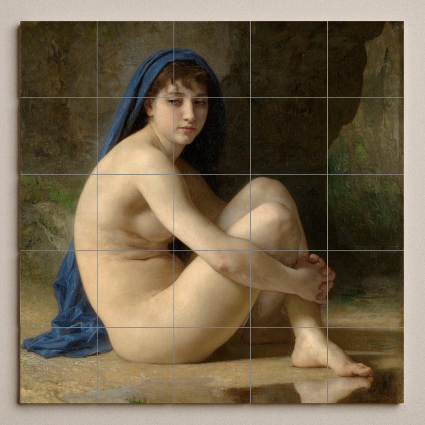 Desnudo Sentado di Bouguereau — Murale in Piastrelle di Ceramica · Capolavoro d'Arte