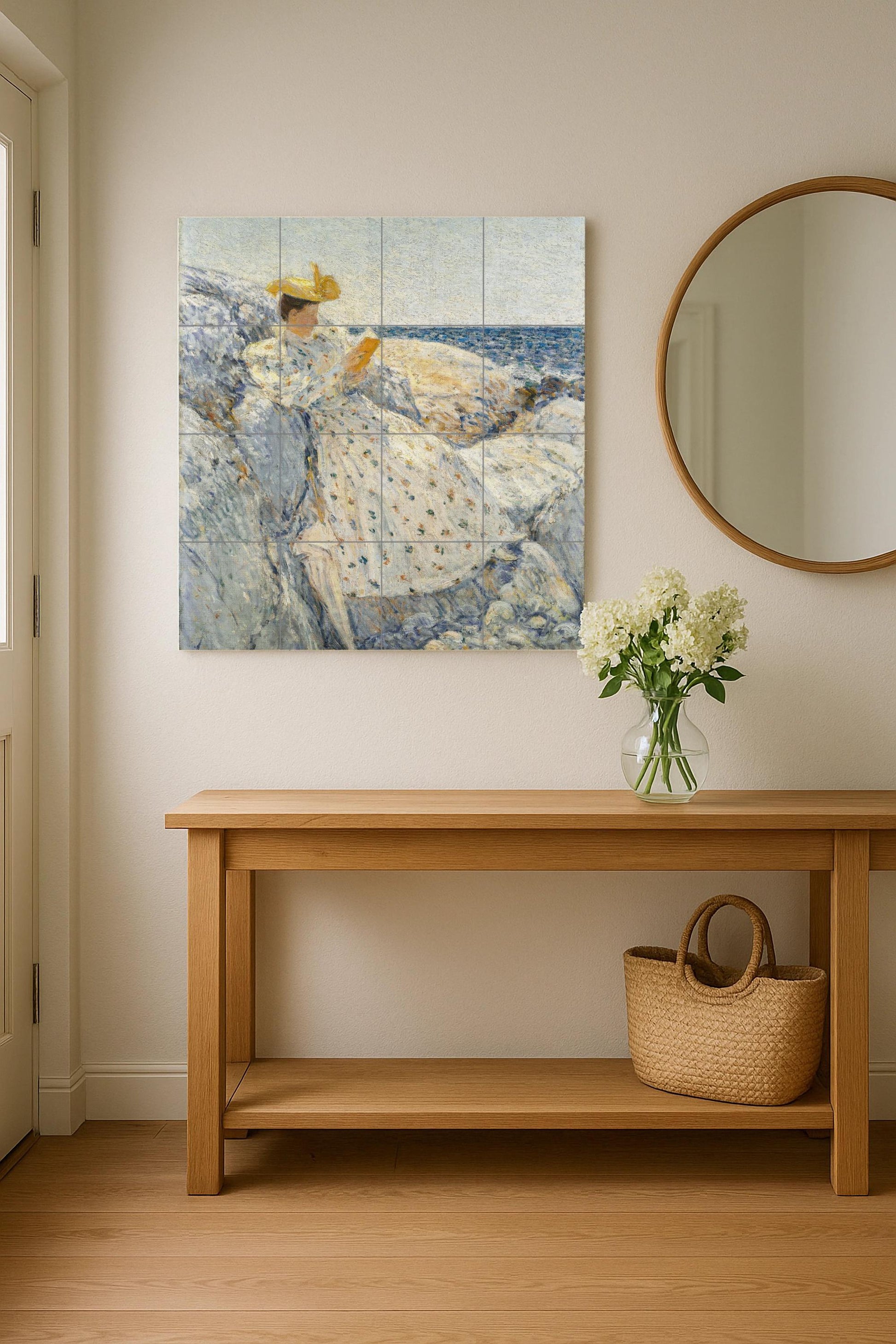Ceramic Tile Mural: Lector Coastal of Childe Hassam — Gallery Wall Art