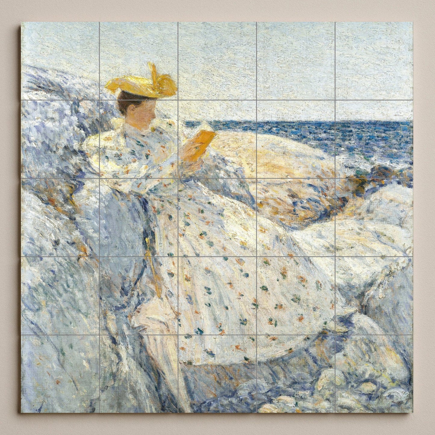 Ceramic Tile Mural: Lector Coastal of Childe Hassam — Gallery Wall Art