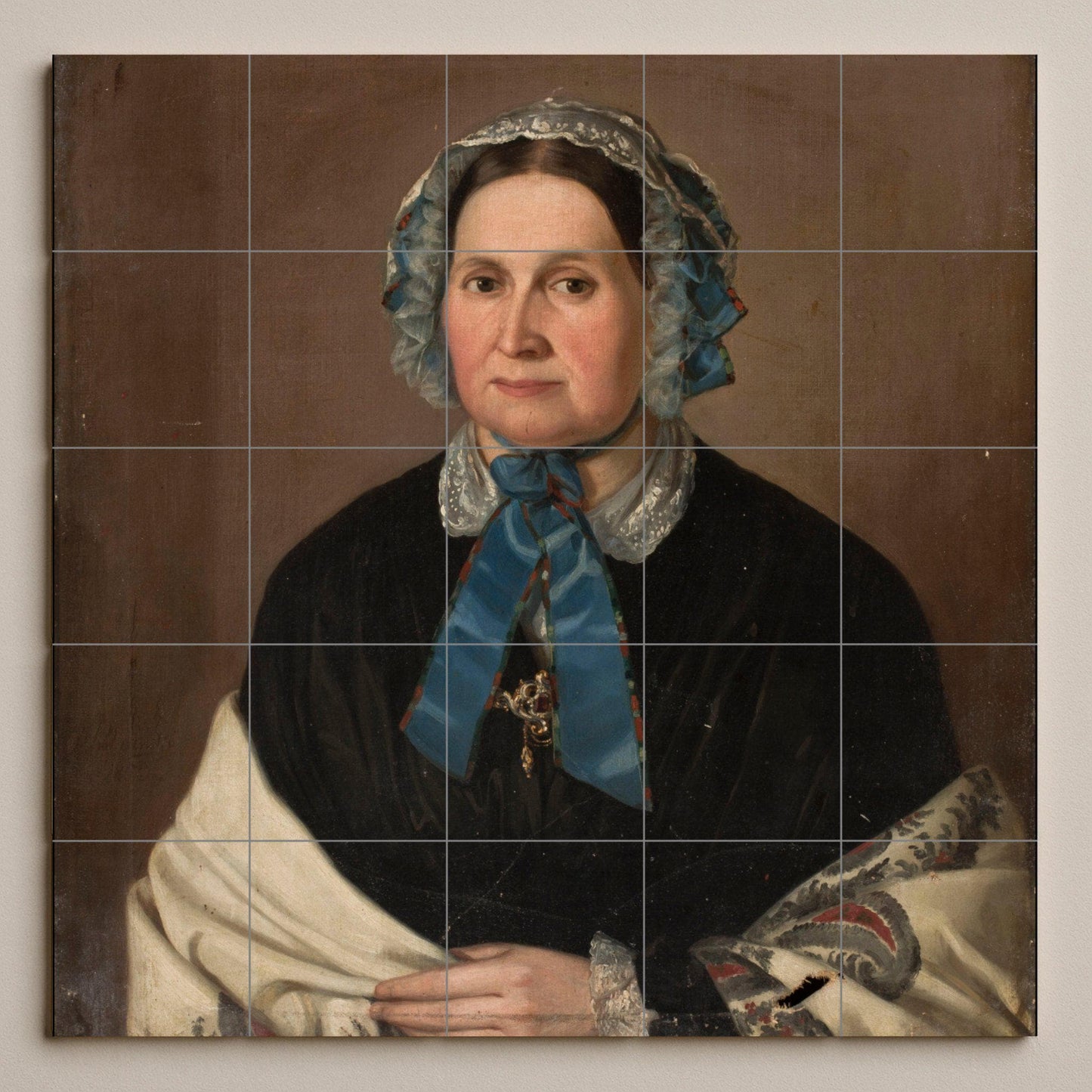 Mural de retrato de mujer victoriana