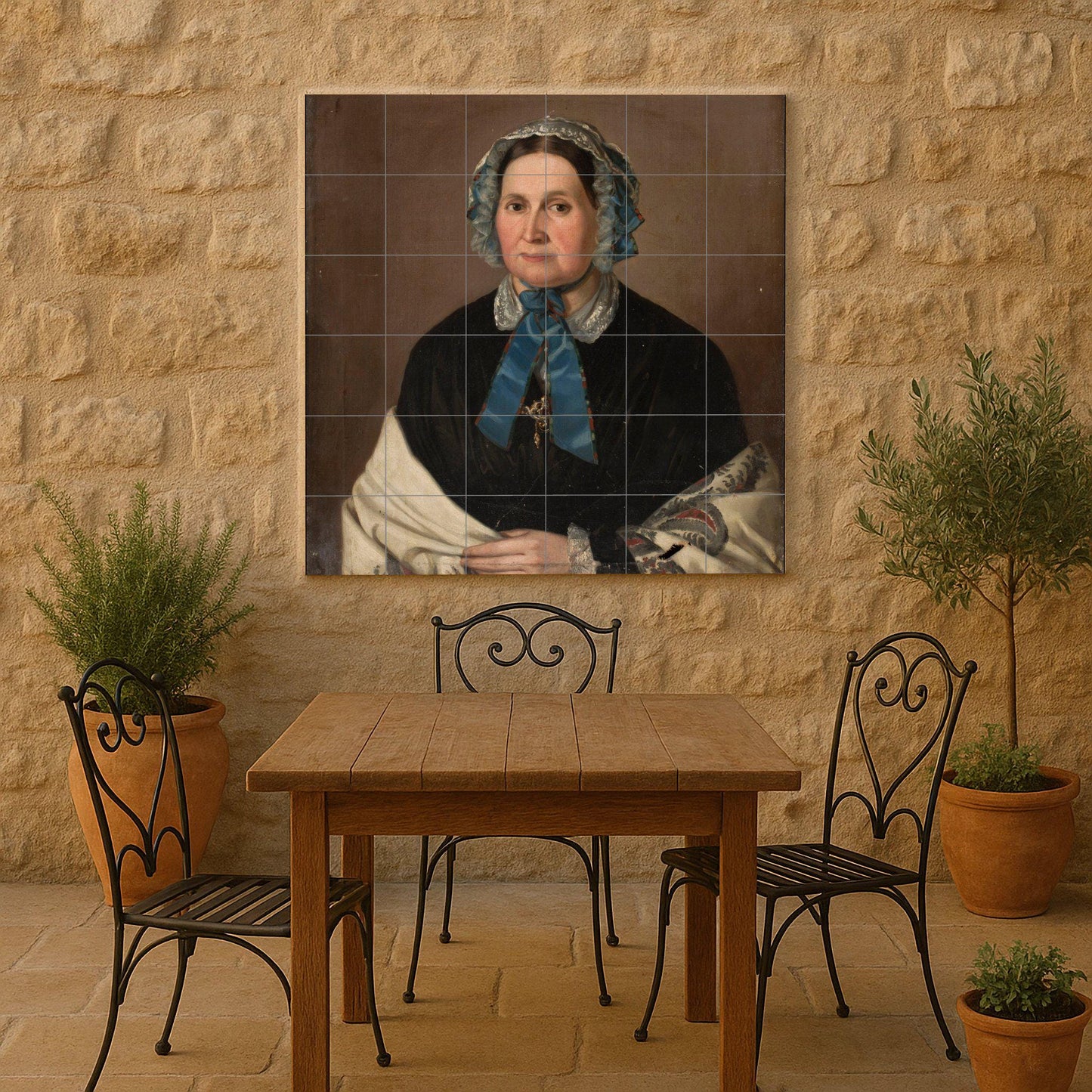 Mural de retrato de mujer victoriana