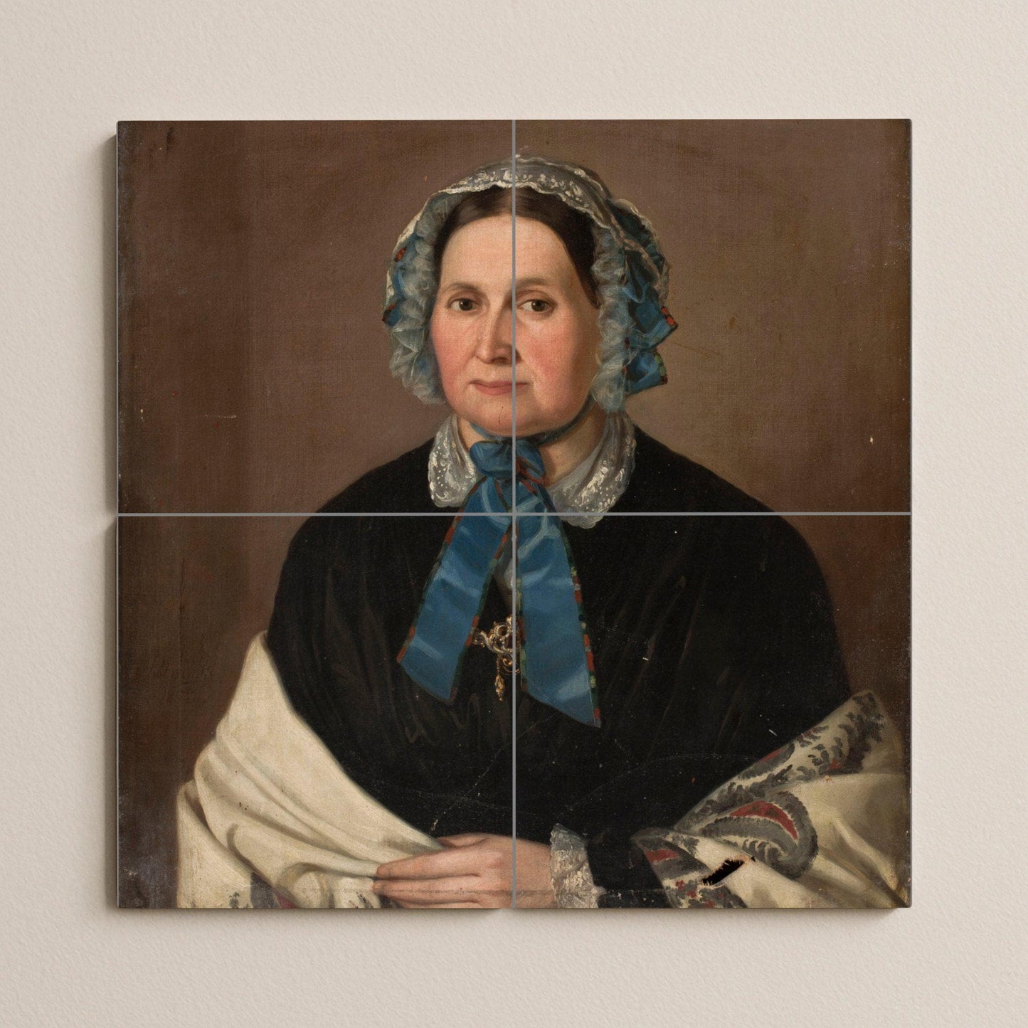 Mural de retrato de mujer victoriana
