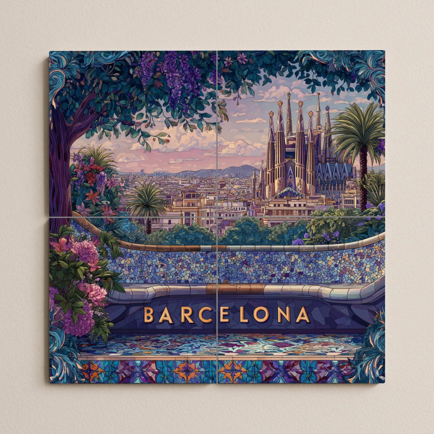 Barcelona — Christian Wall Art · Tile Wall Art