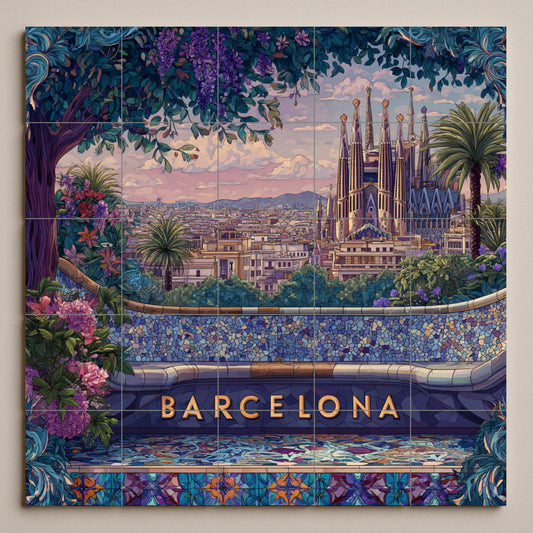 Mural de azulejos de Barcelona