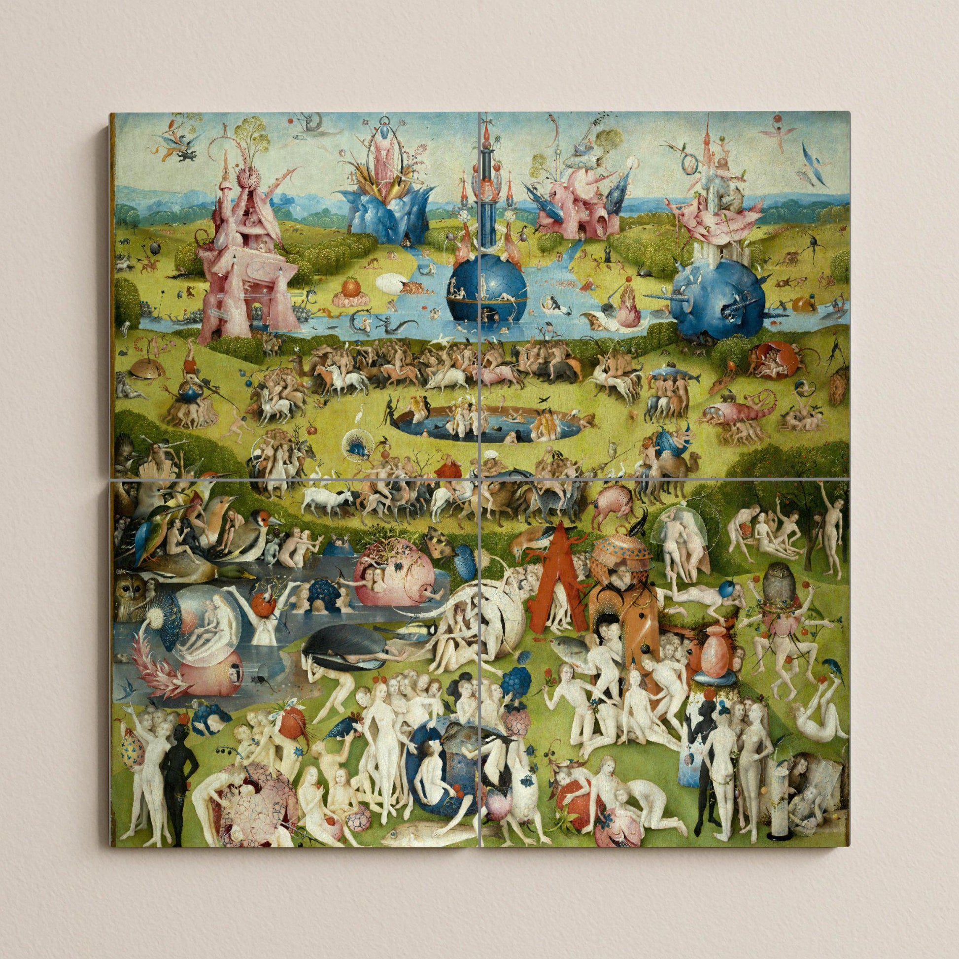 Fresque en Carrelage Jardin de les Delicias de le Bosco — Peinture Classique en Carreaux