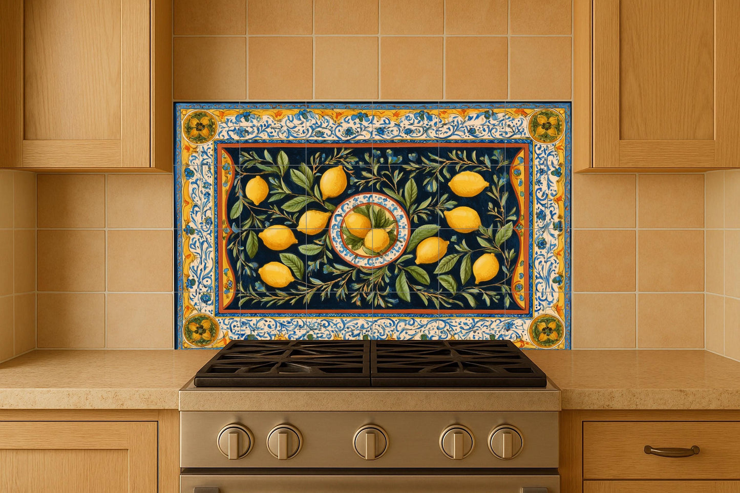 Lemon · Ceramic Wall Mural — Kitchen & Country Scene