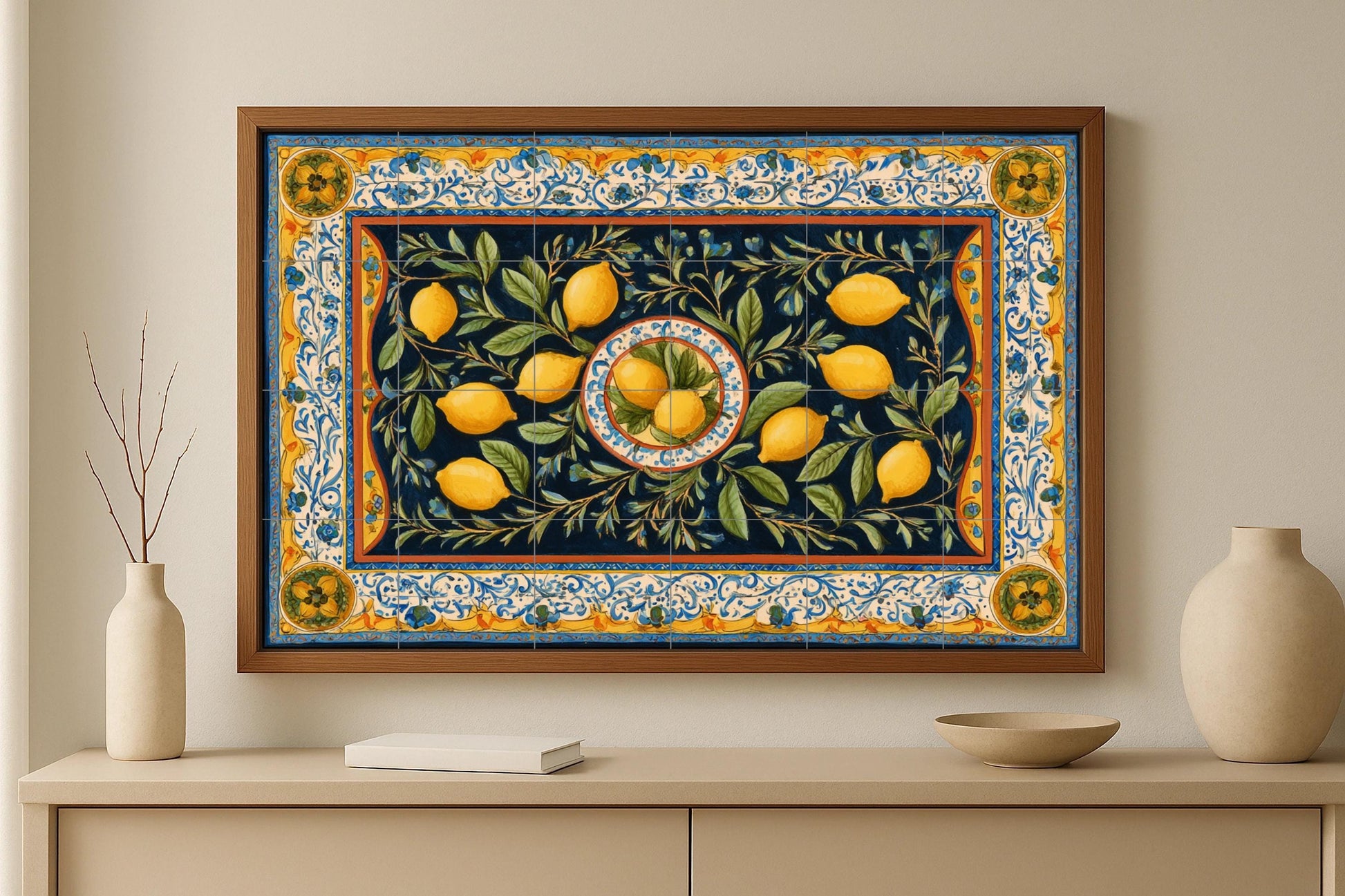 Lemon · Ceramic Wall Mural — Kitchen & Country Scene