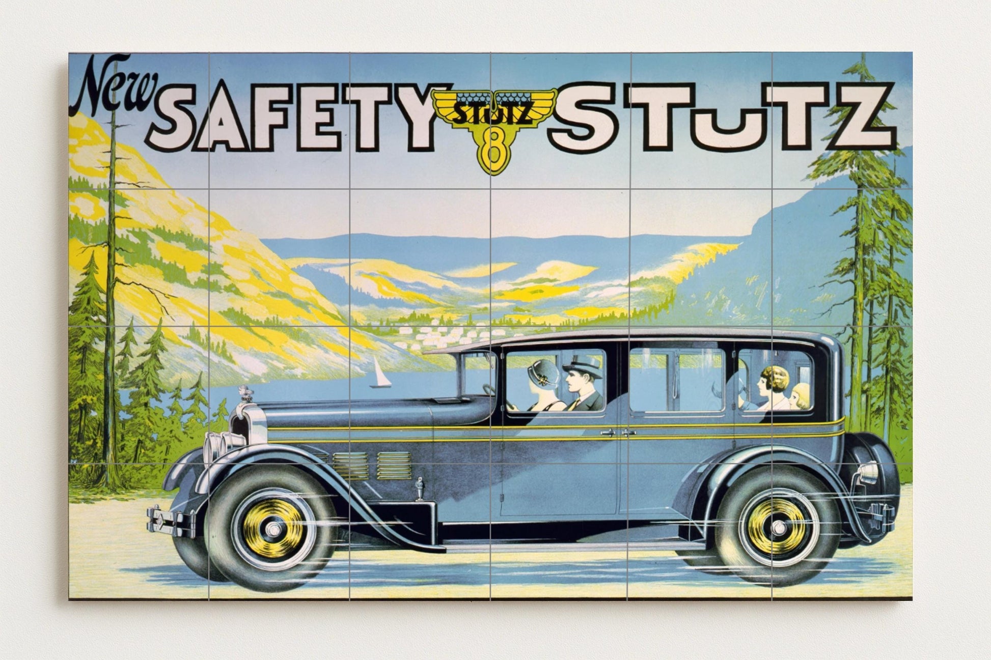 Coche Art Decó — Folk & Ornamental Art · Tile Wall Art
