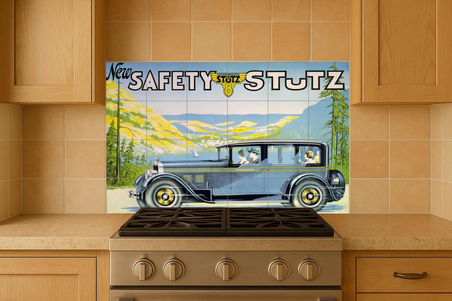 Coche Art Decó — Folk & Ornamental Art · Tile Wall Art