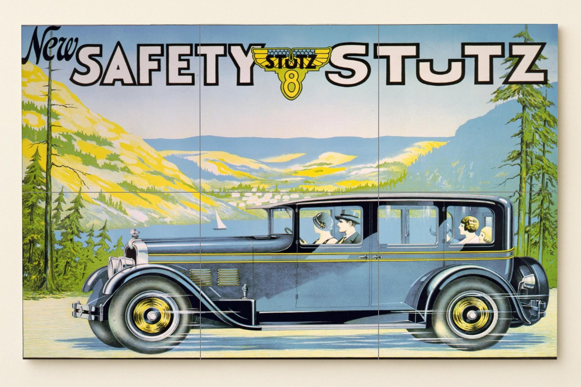 Coche Art Decó — Folk & Ornamental Art · Tile Wall Art