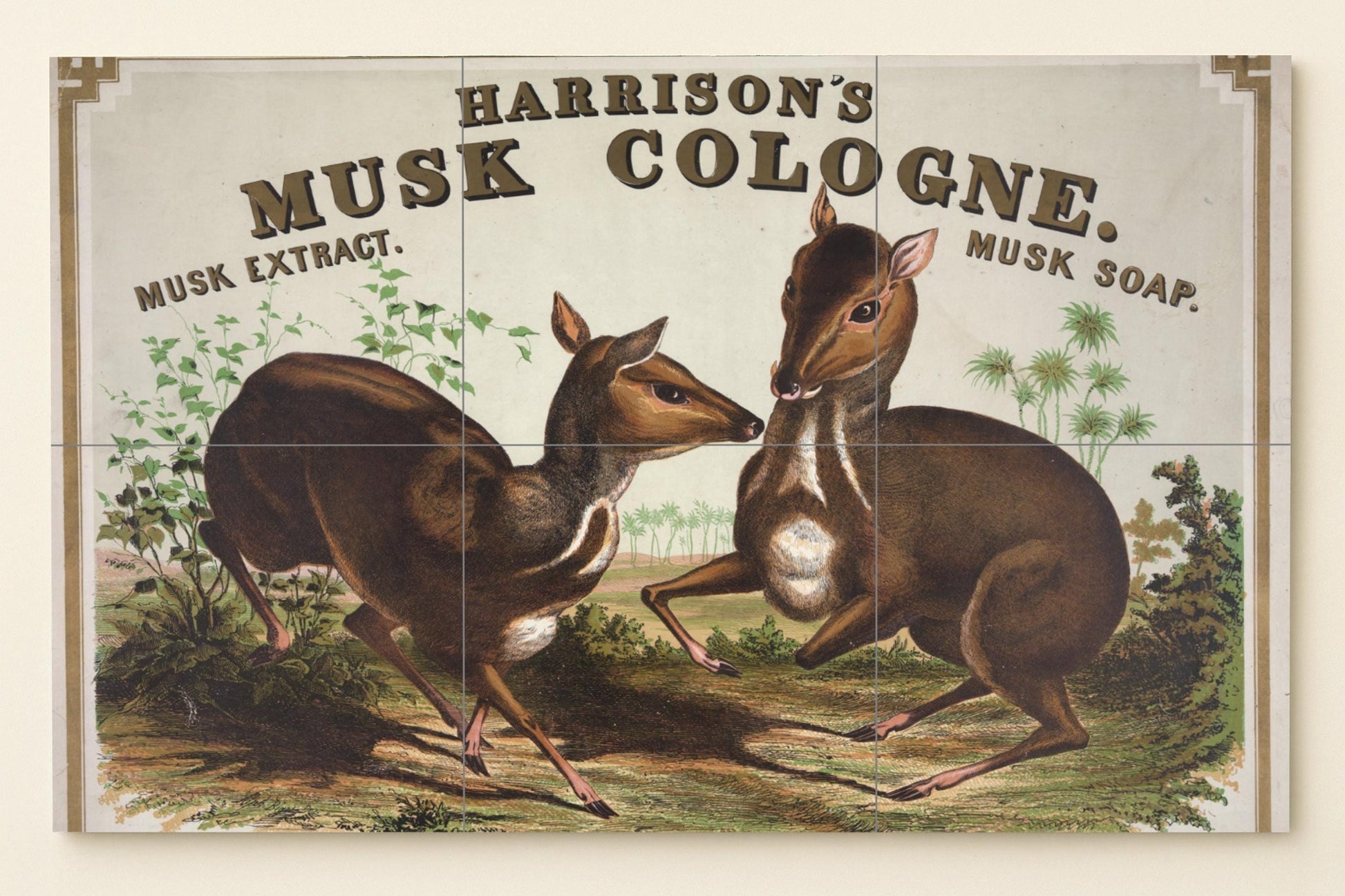 Cologne de almizcle Vintage · Fresque Céramique — Décor Mural Faune