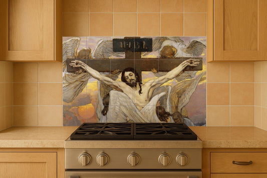 Ceramic Tile Mural: Crucifixion — Biblical Scene Mural