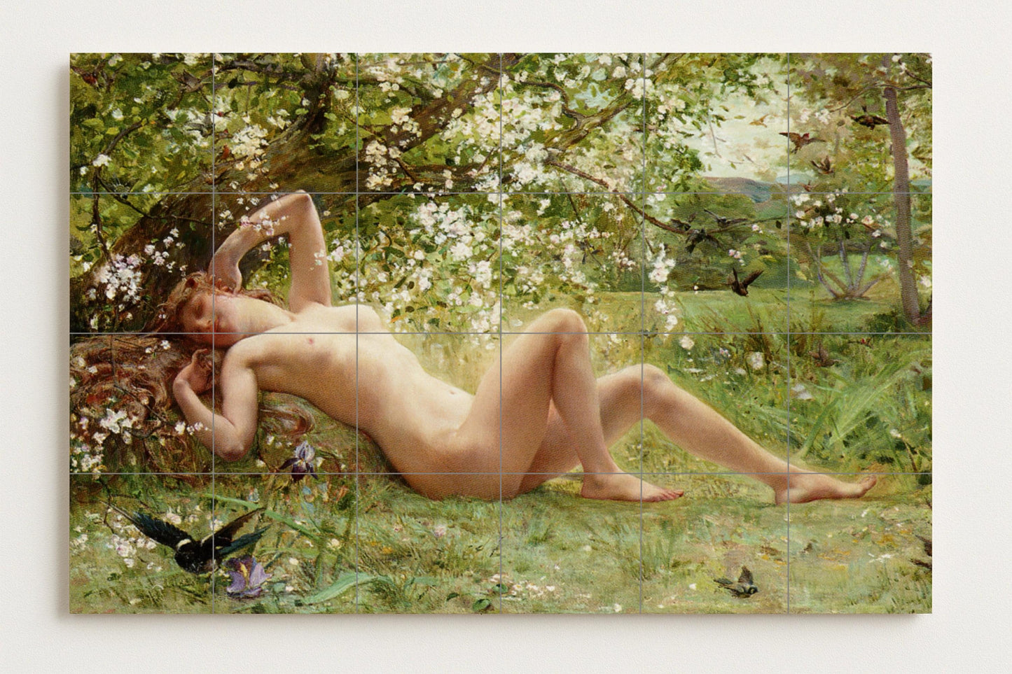 Fresque en Carrelage Déesse de la Printemps — Scène Mythologique