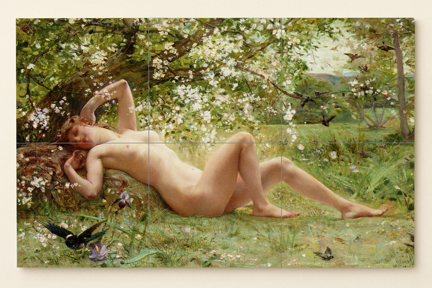 Fresque en Carrelage Déesse de la Printemps — Scène Mythologique