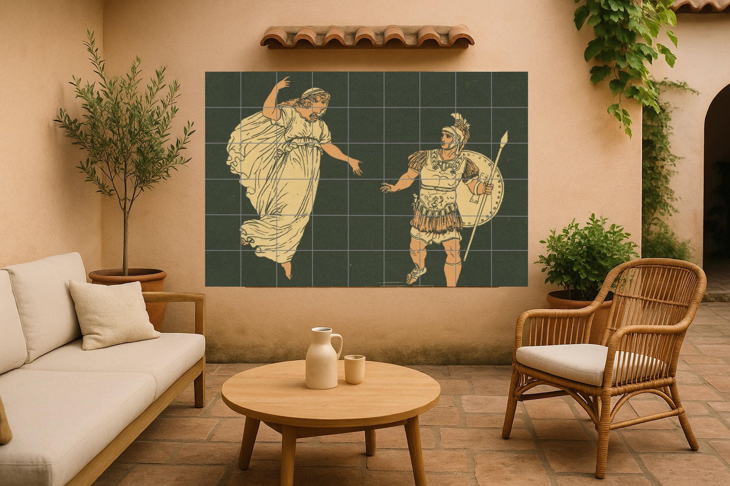 Ceramic Tile Mural: Trojan War — Legends & Epic Art