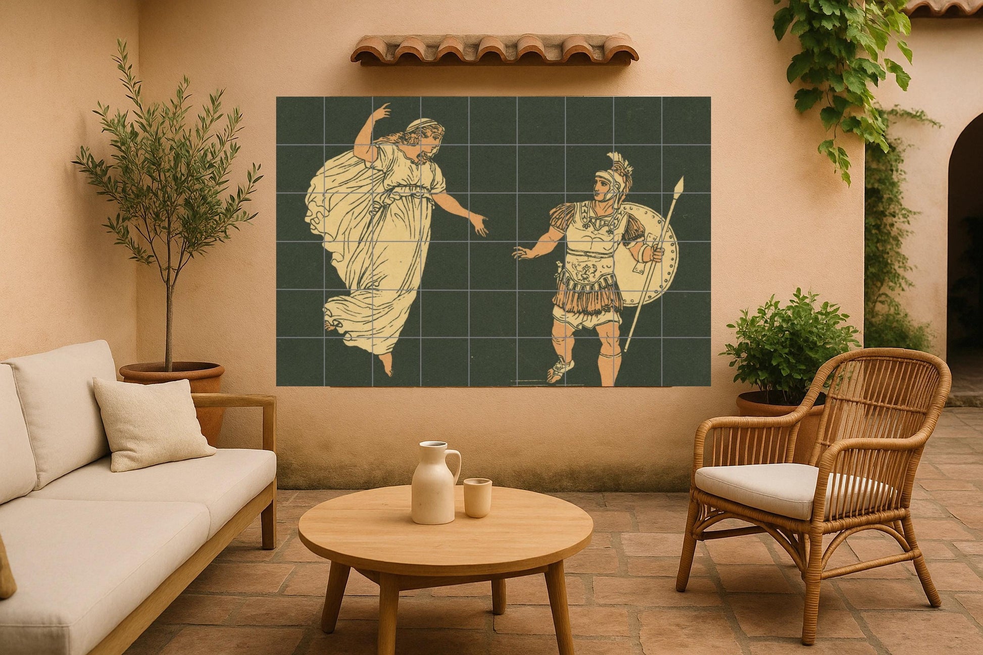 Ceramic Tile Mural: Trojan War — Legends & Epic Art