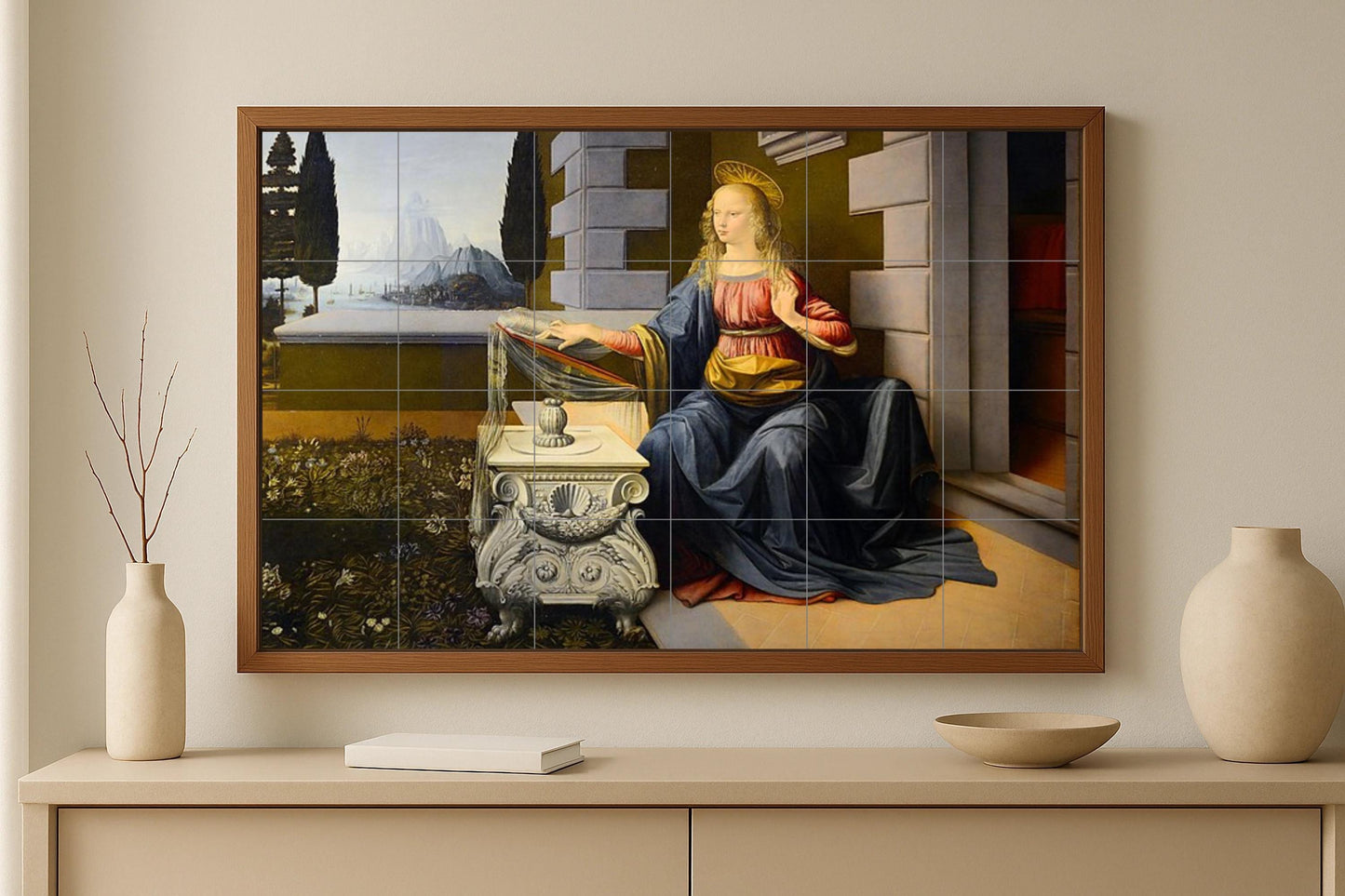 Anunciación · Ceramic Wall Mural — Classic Painting in Tile