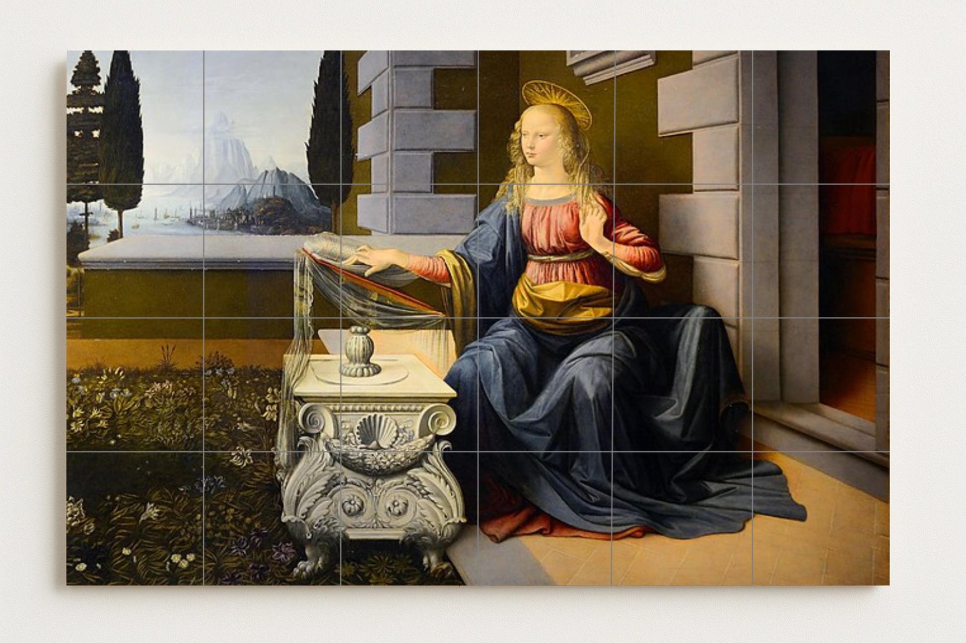 Anunciación · Ceramic Wall Mural — Classic Painting in Tile