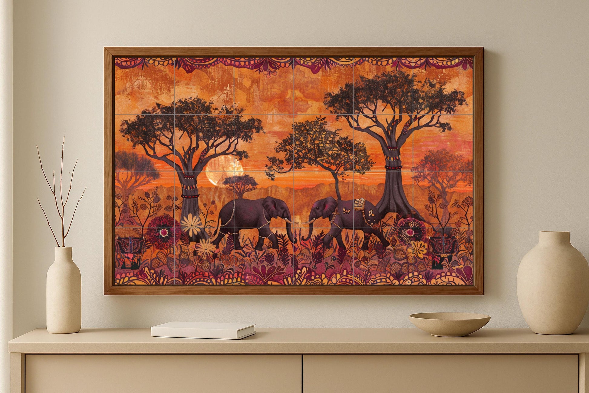 Elefantes — Nature Wall Art · Tile Wall Art