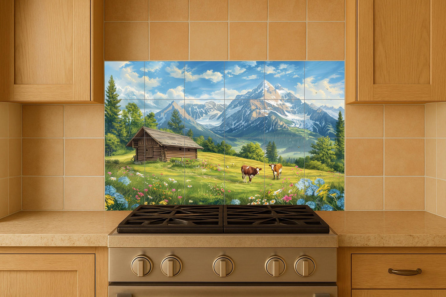 Panorama von Appenzell — Fliesen-Wandbild aus Keramik · Garten- & Natur-Dekor