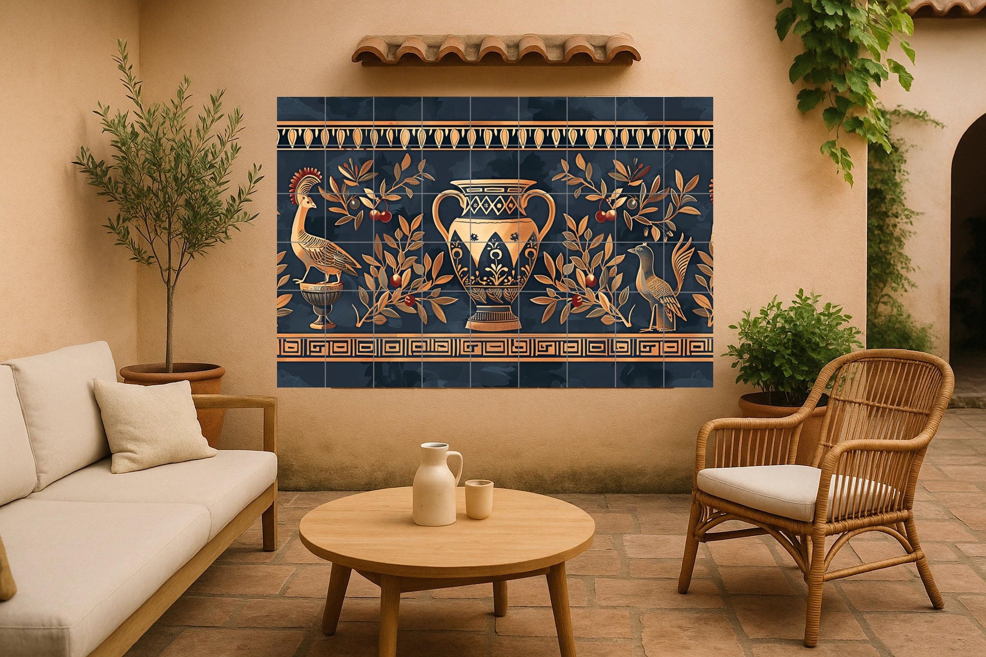 Pompeya — Kitchen & Country Scene · Ceramic Tile Mural