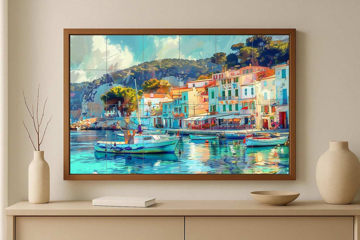 Fresque en Carrelage Côte Brava — Décor Mural Nautique
