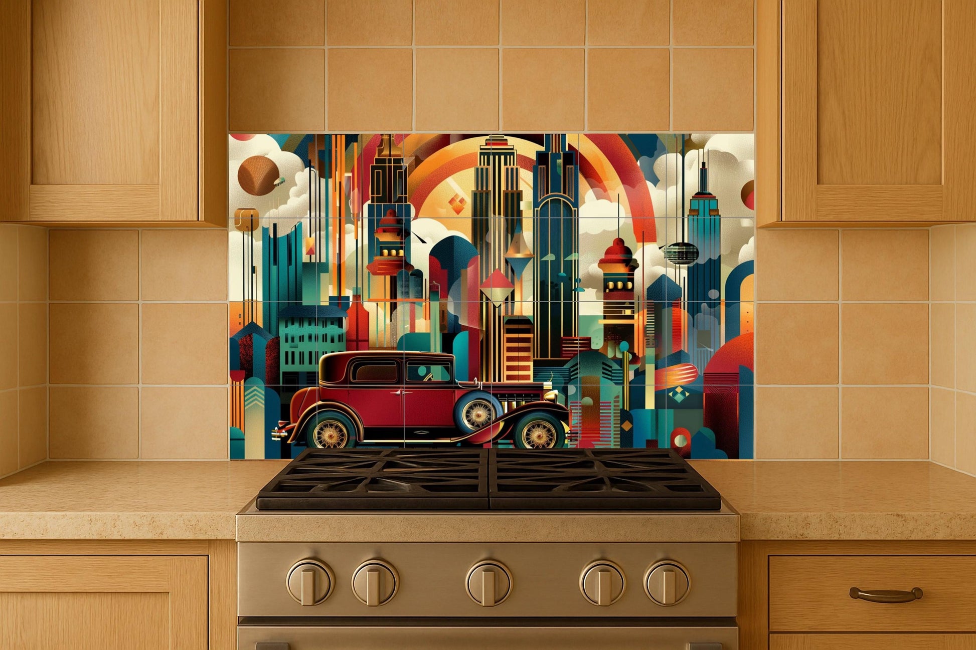 Art Déco de Nueva York — Fresque Murale en Carreaux de Céramique · Fresque de Monument