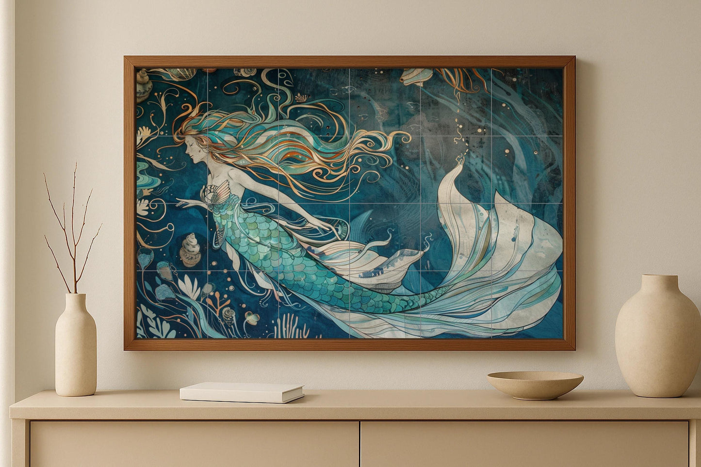 Mermaid Nordic · Ceramic Wall Mural — Legends & Epic Art